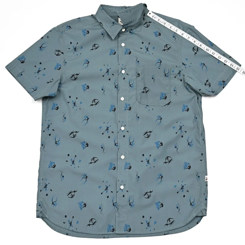 The North Face Baytrail‎ Short Sleeve Button Up Men's Large Climbers AOP Print